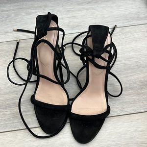 Aldo Black Tie Up Heels